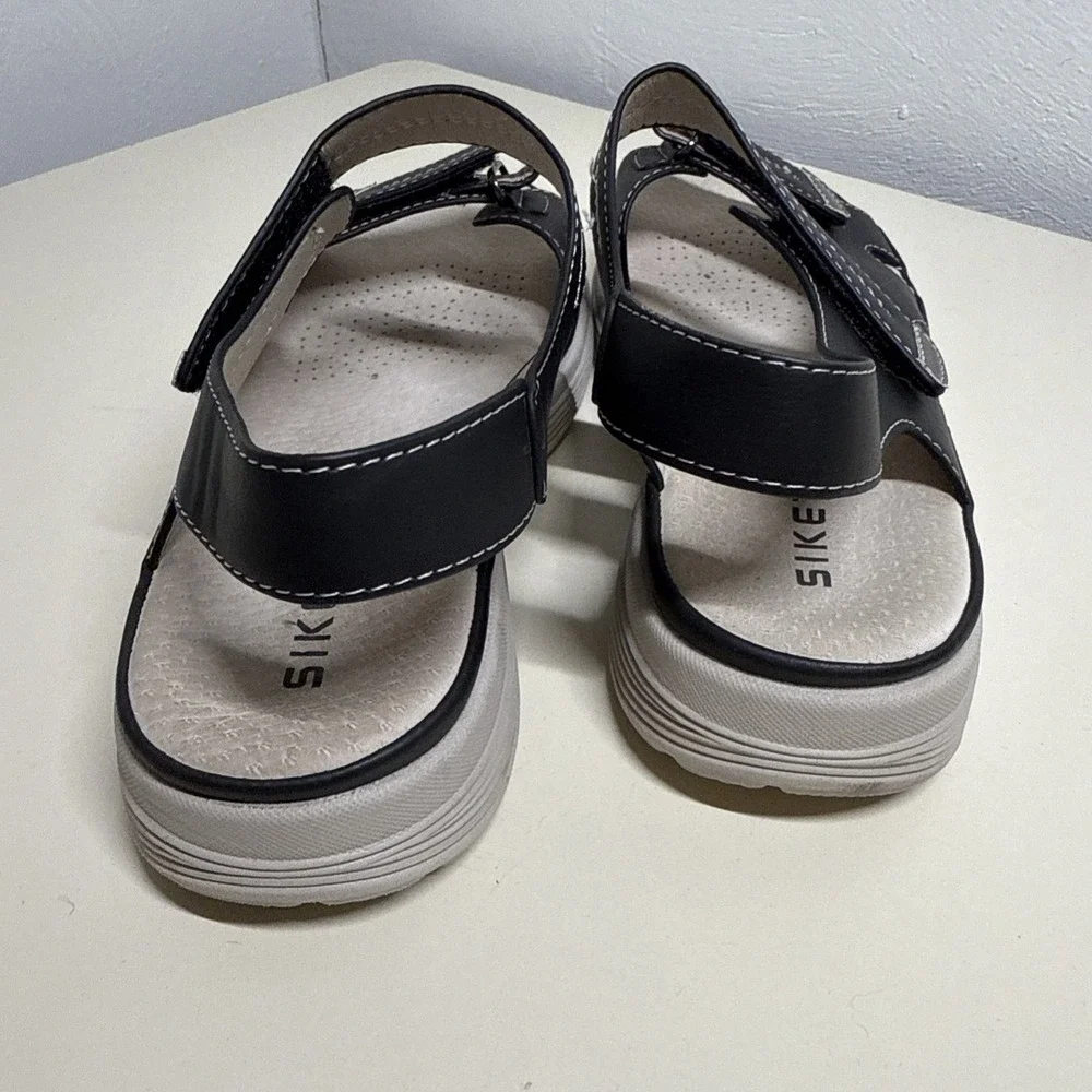Siketu Black Sandals Size 38 US 7)Comfort Shoes Adjustable Straps EUC